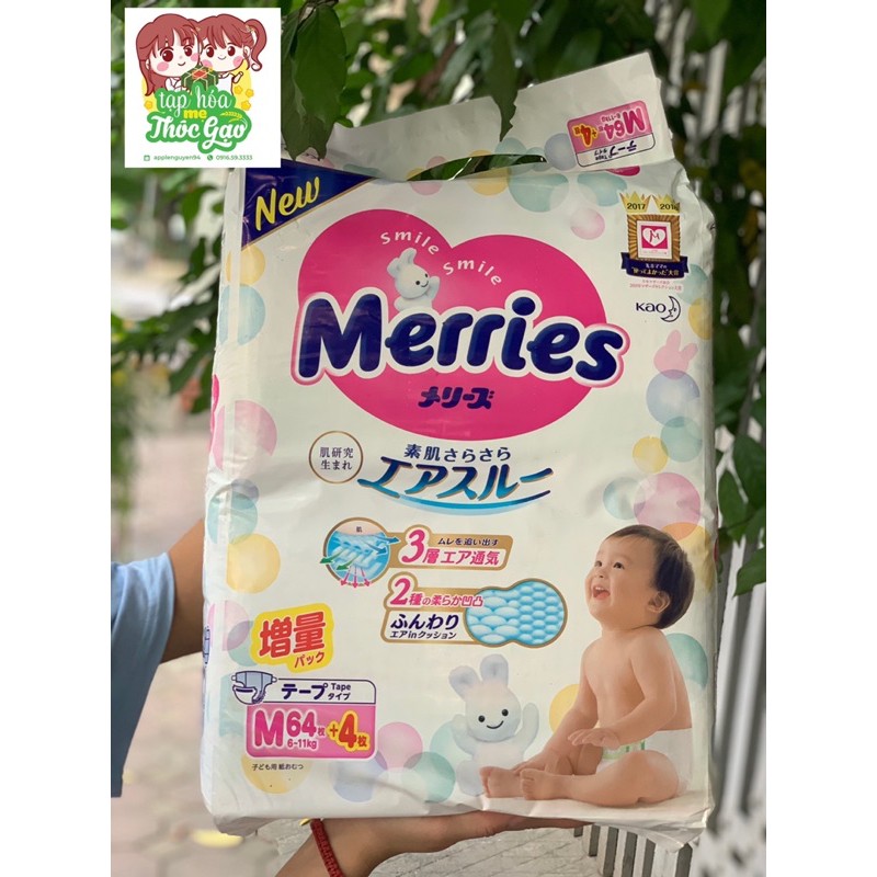 (Cộng miếng - Jumbo) Bỉm Merries nội địa Nhật bản đủ size Nb96 S88 M68 M64 L50 XL44 XXL28 applenguyen94