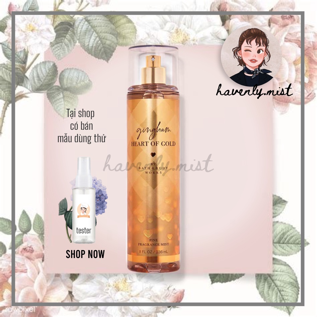 ʜᴀᴠᴇɴʟʏ.ᴍɪsᴛ ┋ Xịt thơm Gingham Heart Of Gold của Bath & Body Works