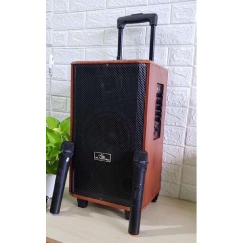 Loa Kéo Karaoke Di Động,Bass 20,Vỏ Gỗ.Tặng 2 Mic Không Dây
