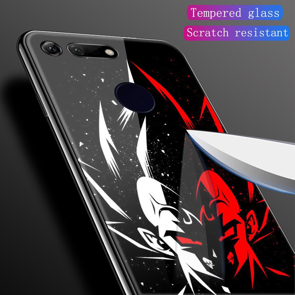 Ốp Điện Thoại Mặt Kính In Hình Dragon Ball Goku Cho Huawei Honor 10 Honor 9 V9 V10 V20 Note 10 Play