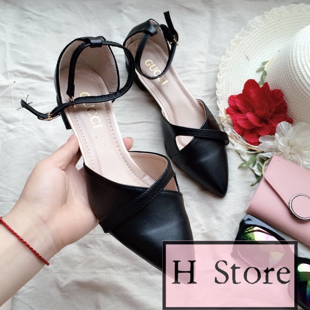 [Mã FASHIONT4WA2 giảm 10K đơn 50K] [Form rộng lùi 1 size] giày sandal mũi chéo