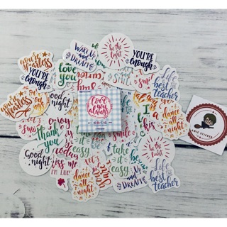 (Ảnh thật) Hộp 45 sticker chữ kiểu màu sắc