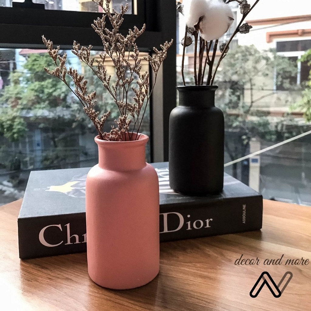 Lọ hoa gốm sứ Bát Tràng, bình gốm cao cấp trang trí nhà cửa decor chụp ảnh