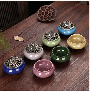 Dụng Cụ Đốt Trầm Men Rạn Sang Trọng Có Nắp Đậy
