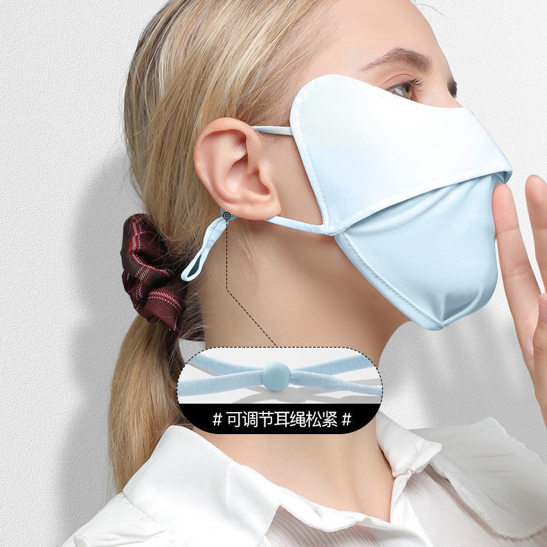 Khẩu Trang Chống Tia Cực Tím Bằng Lụa Lạnh Thoáng Khí Có Thể Giặt Và Tái Sử Dụng