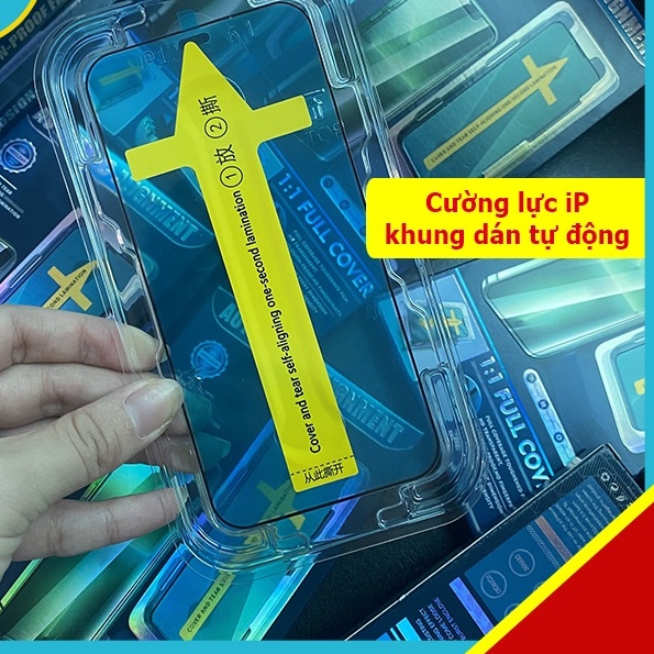🌟LOẠI 1🌟Kính cường lực IPhone khung tự dán viền mỏng 9H full HD chống bụi loa thoại X XS XR 11 12 13 14 PLUS PRO MAX