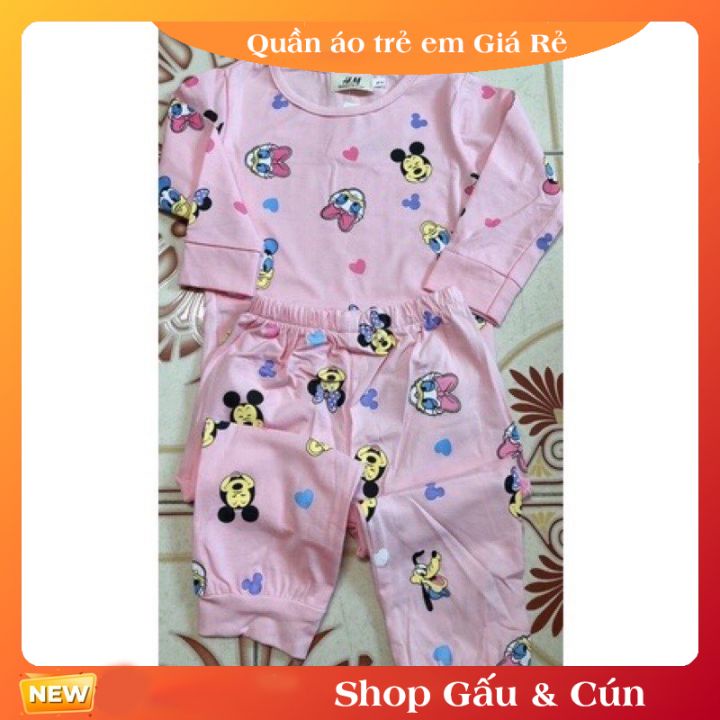 Bộ quần áo thu đông cho bé gái chất cotton , tăm mềm mịn, co giãn , thấm hút mồ hôi tốt 6kg -11kg