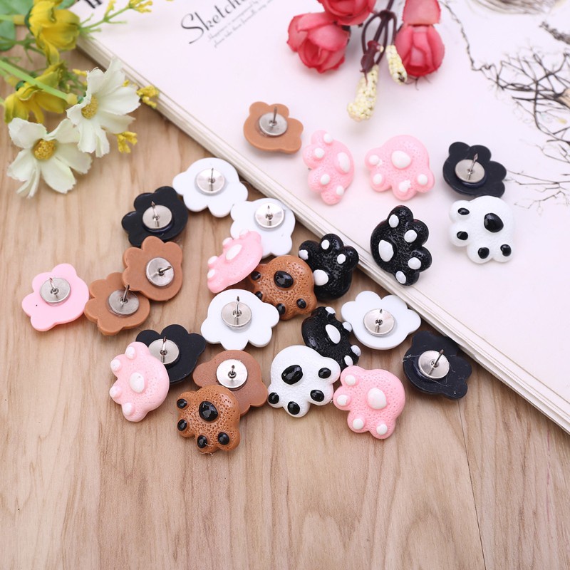 SEL 25pcs Bear Cat Paw Thumbtack Pushpin Cork Board Pins DIY for Art Photo Message