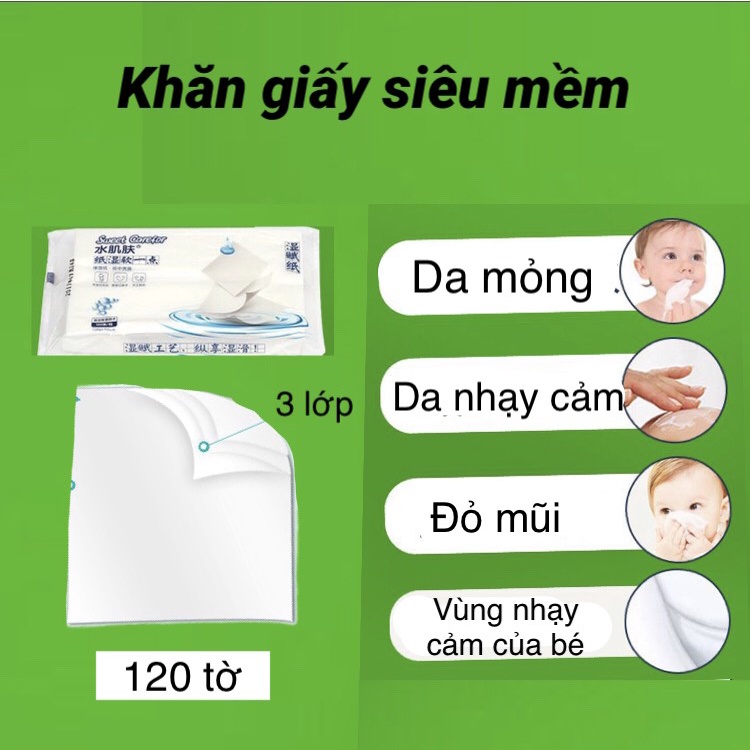 [Siêu rẻ] Khăn giấy khô đa năng siêu mềm cho trẻ sơ sinh