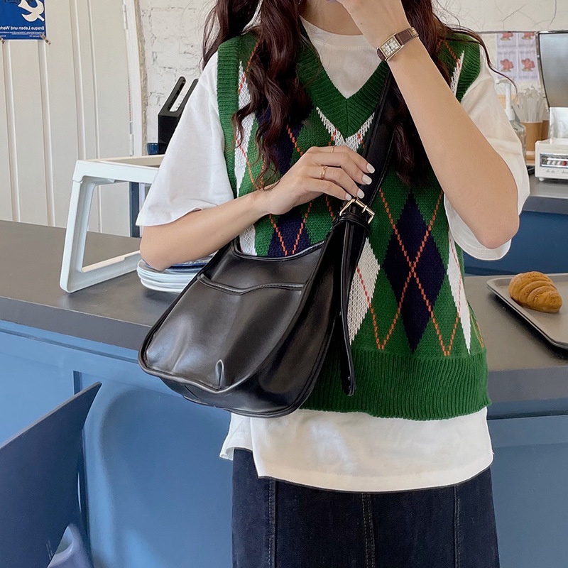 Túi xách nữ đeo chéo đeo vai da Pu basic cực dễ phối đồ hàng Quảng Châu loại 1 hình thật shop chụp