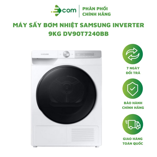 Máy sấy bơm nhiệt Samsung Heat pump 9KG DV90T7240BH