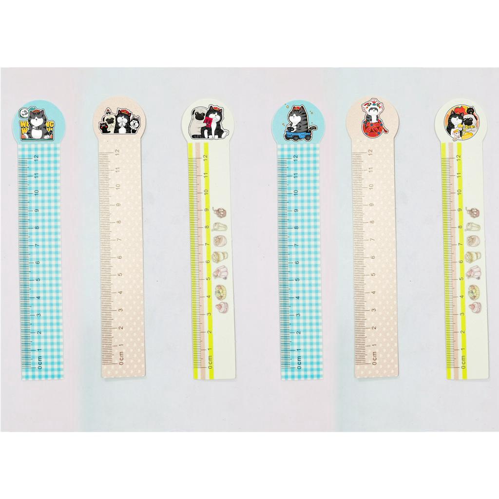 Thước kẻ dẻo hoàng đế mèo TPP8 thước kẻ 12 cm cute dễ thương hoạt hình thần tượng