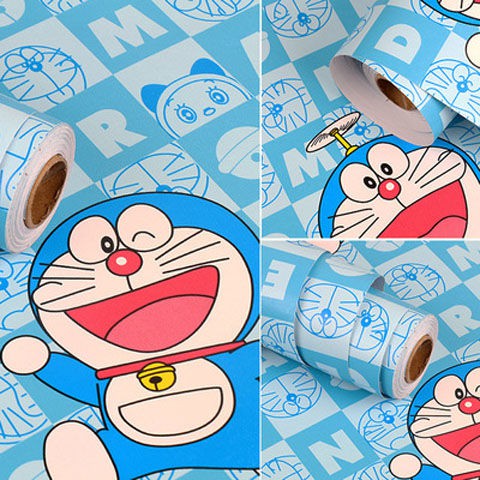 Mới Giấy Dán Tường Tự Dính Hình Doraemon Chống Thấm Nước Chống Ẩm Trang Trí Phòng Ngủ Cho Bé