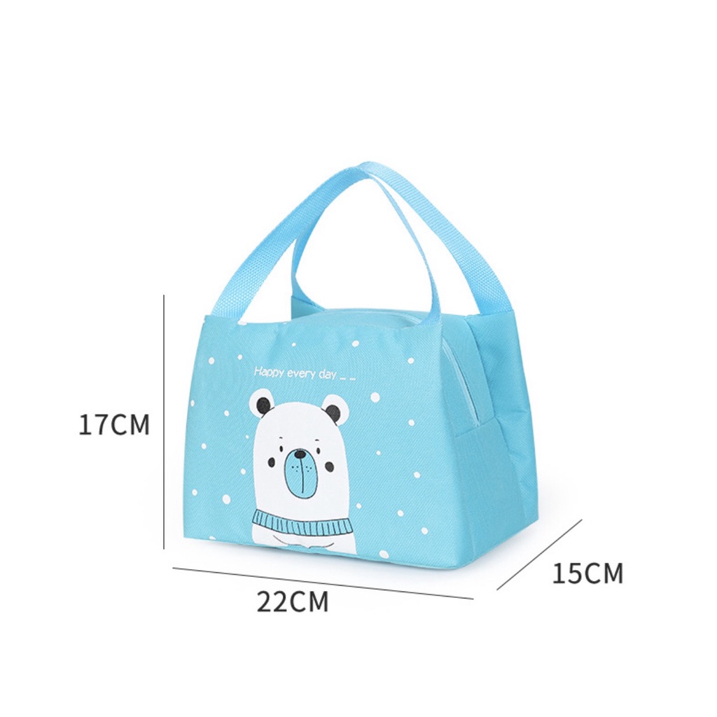 Túi giữ nhiệt Kute xinh xắn, túi đựng cơm văn phòng phong cách Hàn Quốc hình thú ngộ nghĩnh đáng yêu