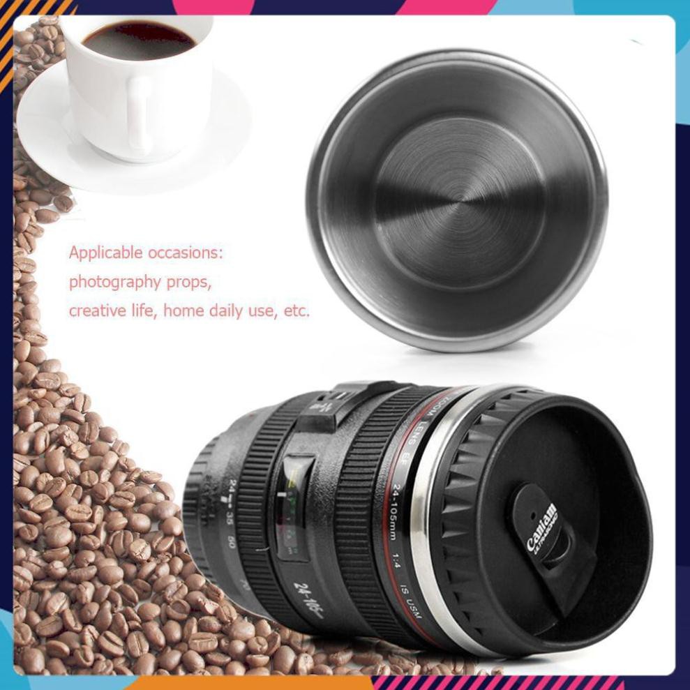 Cốc Giữ Nhiệt Cà Phê Hình Ống Kính Lens Máy Ảnh