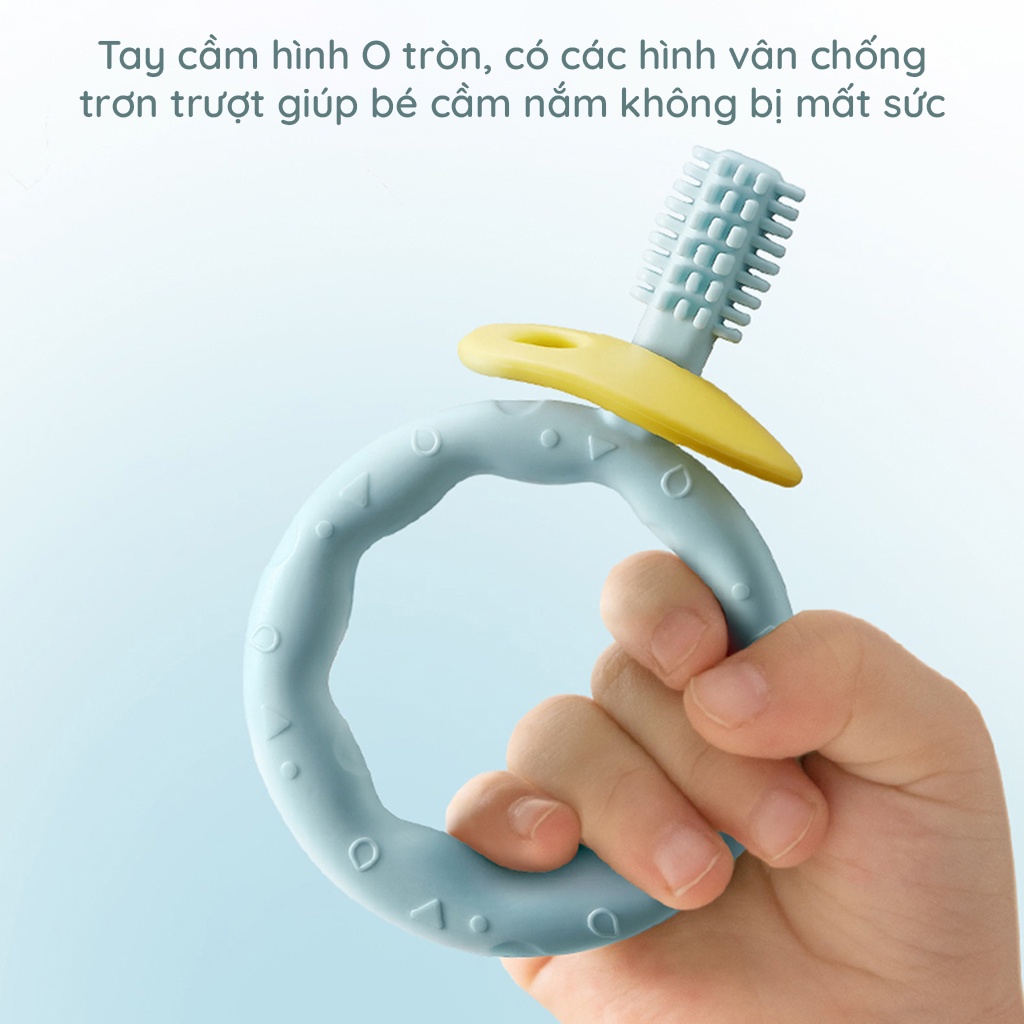 Gặm nướu cho bé AAG2204002 bàn chải đánh răng silicone cao cấp an toàn tiện lợi