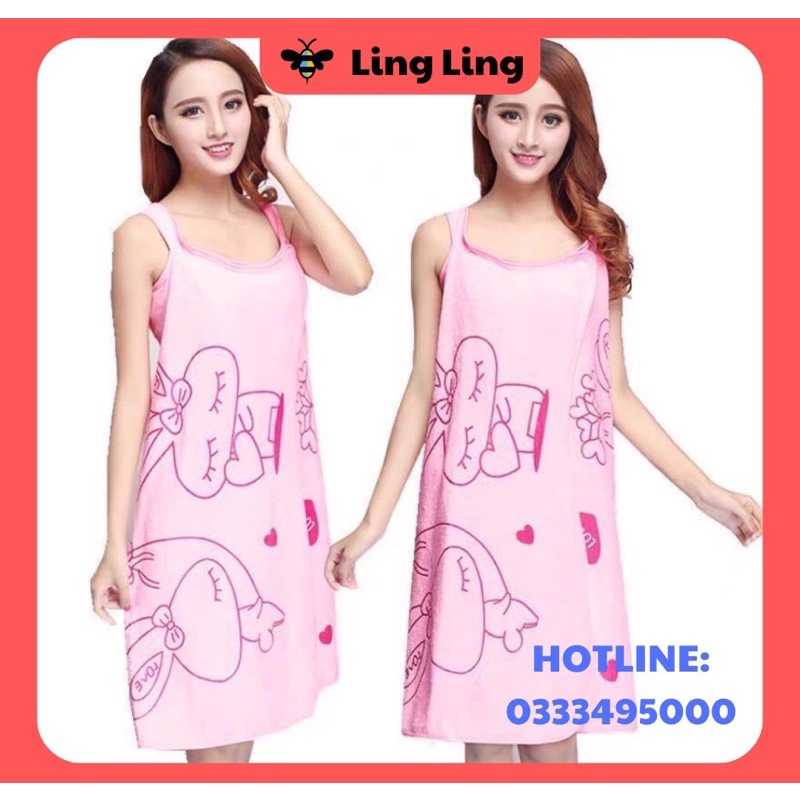 Khăn tắm choàng 2 trong 1 cotton mềm mịn