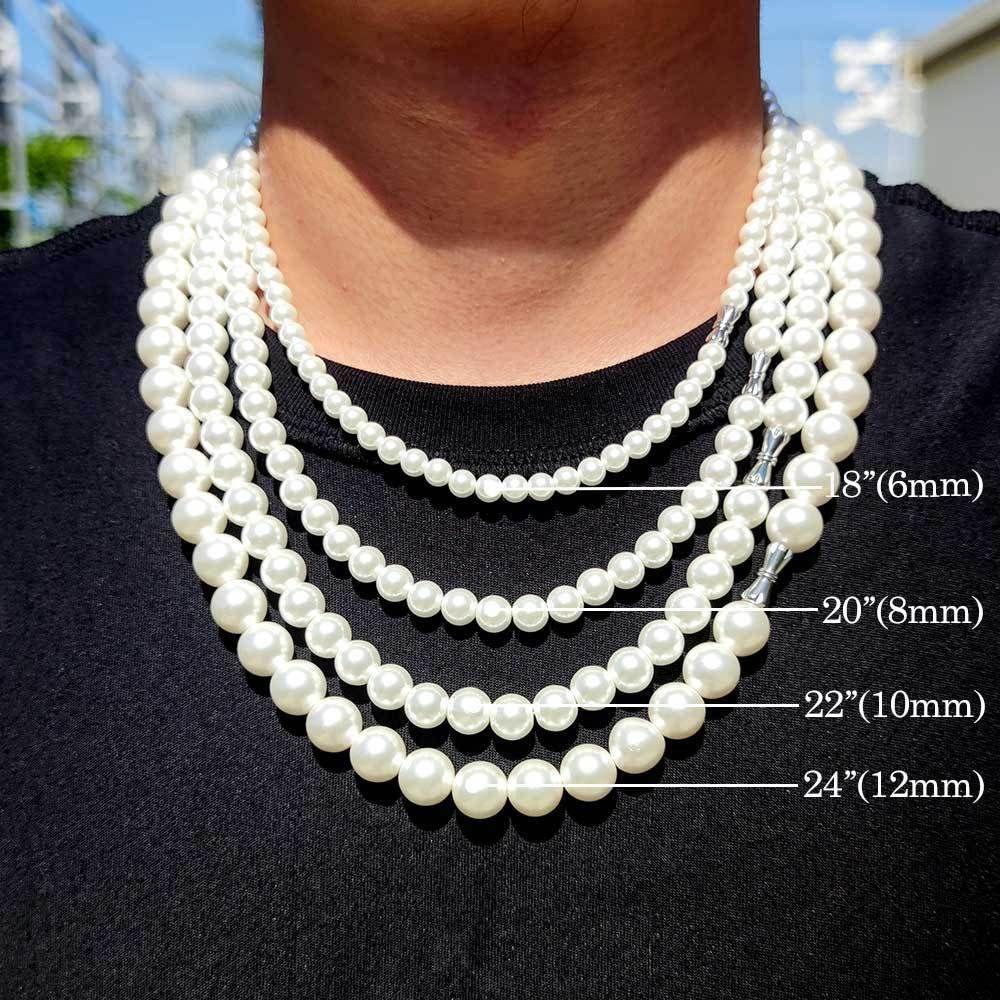 EUTUS Vòng cổ Chuỗi Hạt Ngọc Trai Thời Trang Cho Nam Và Nữ