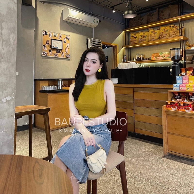 Áo Ba lỗ trơn Croptop thun xốp 3 màu viền Bản to FREESHIP Áo tanktop thun xốp ô vuông co giãn