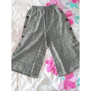 QUẦN LINEN ỐNG RỘNG SỌC CARO