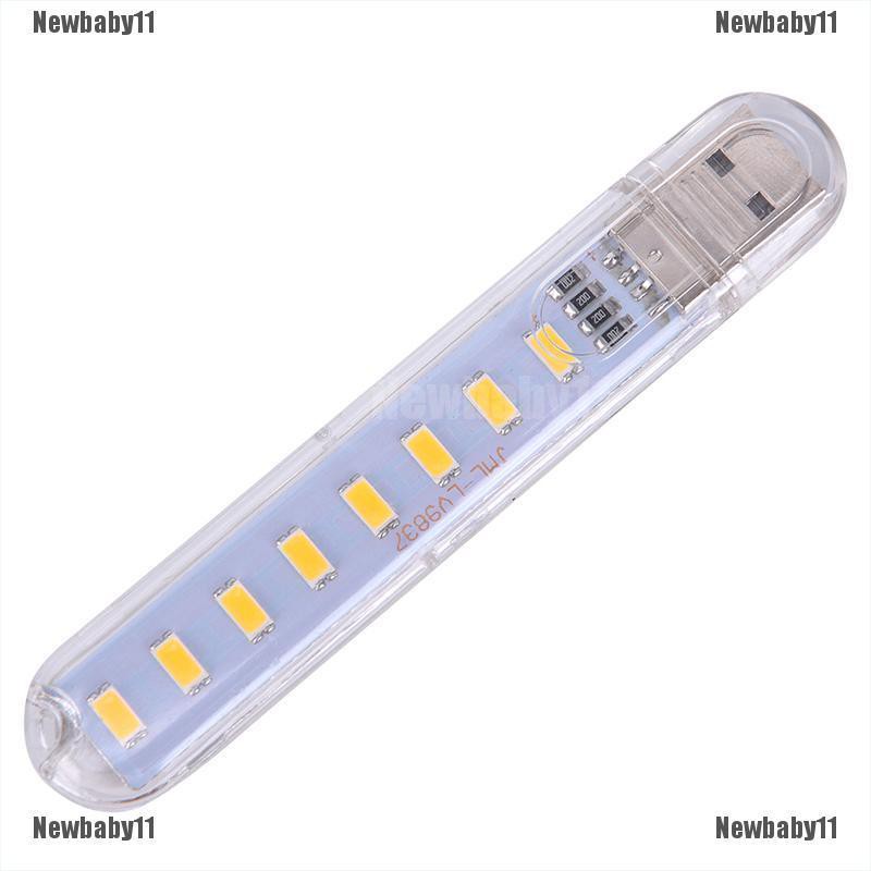 Đèn LED USB Mini 5V 8 Bóng Di Động Tiện Dụng Cho Máy Tính
