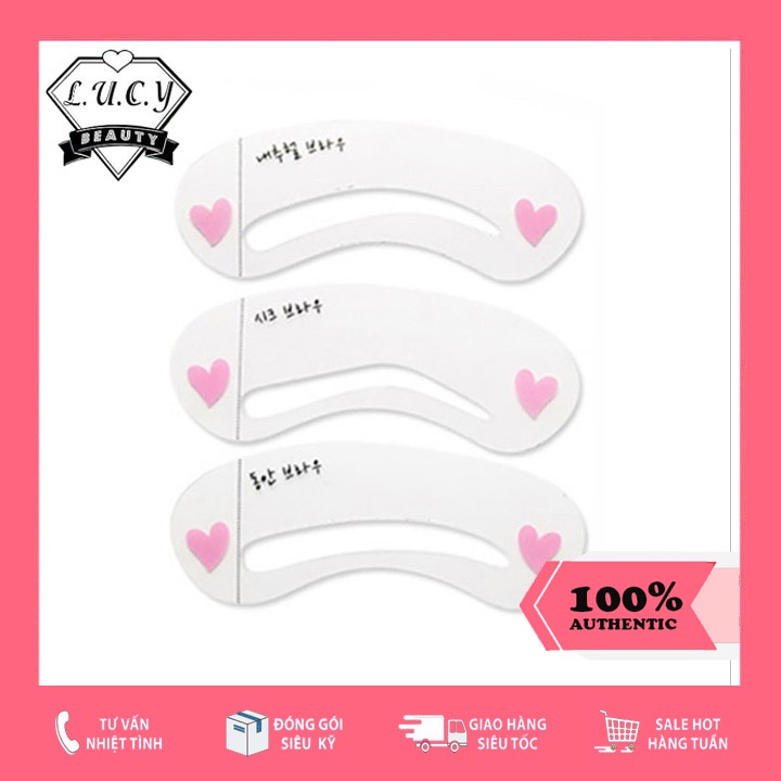 Set 3 khuôn kẻ lông mày - Khuôn kẻ chân mày mini