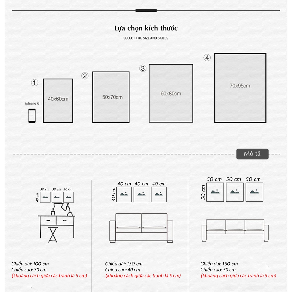 Tranh canvas kèm khung trang trí phòng khách, bộ 3 tranh những con vật đáng yêu - BT600