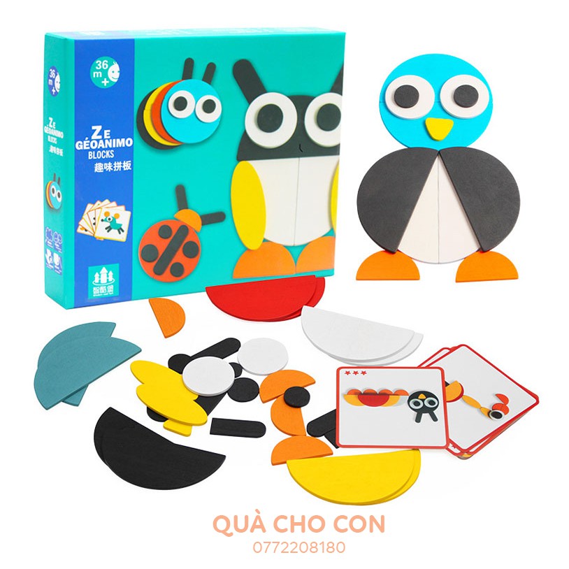 BỘ XẾP HÌNH KHỐI ZE GÉOANIMO BLOCKS - PATTERN BLOCKS