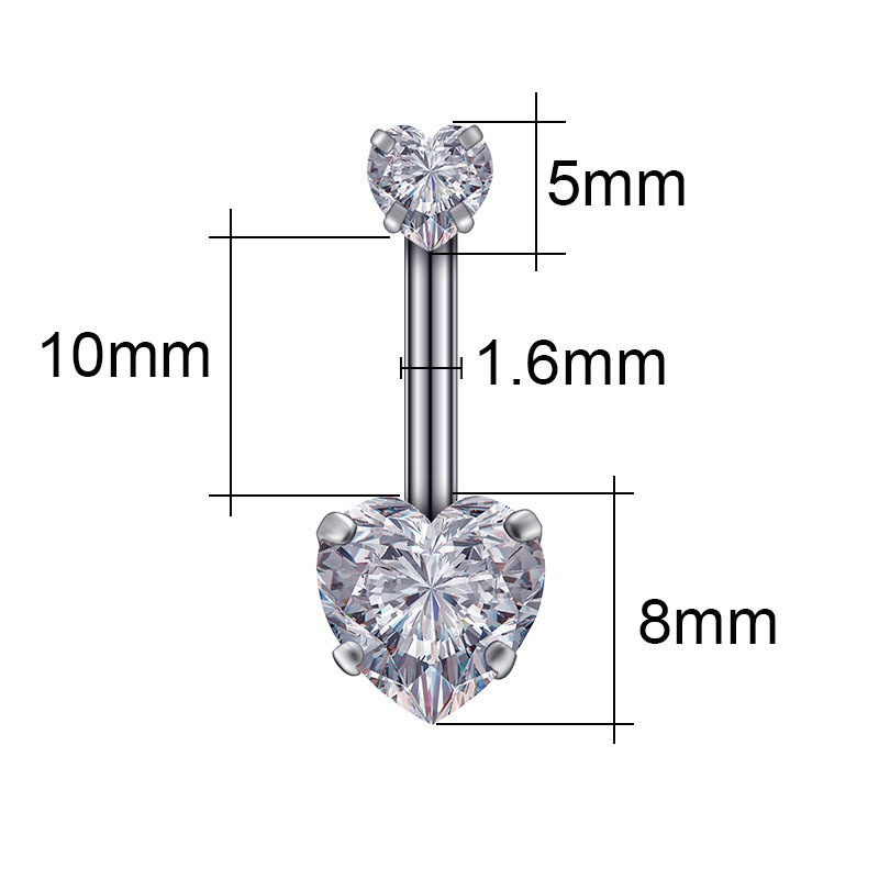 1 Khuyên Rốn Hình Trái Tim Đính Đá Cá Tính Cho Nữ
