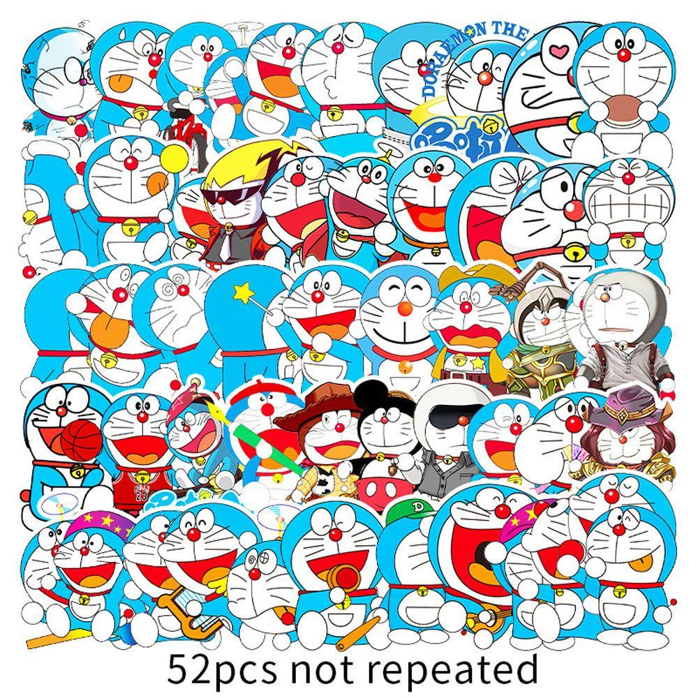 Bộ 52 Miếng Dán Hình Doraemon Mini Trang Trí Vali / Laptop / Xe Máy