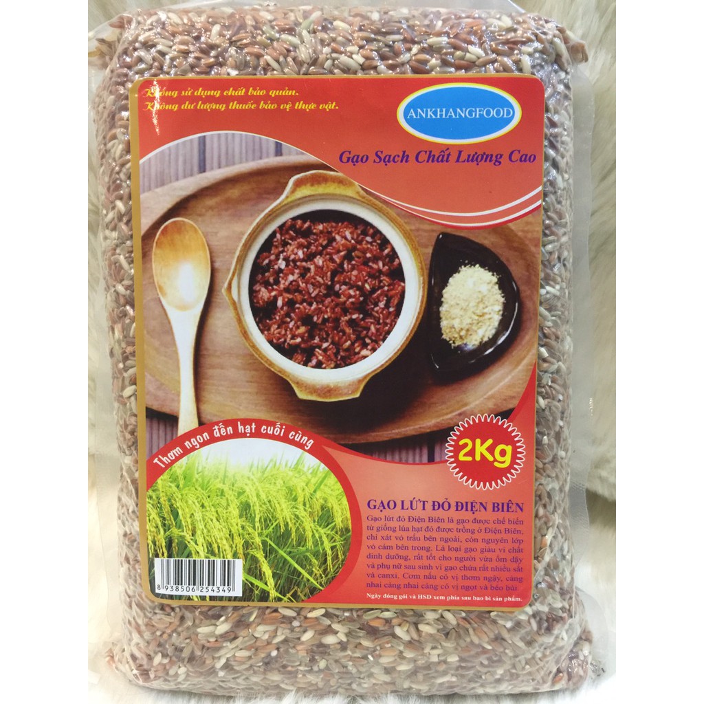 GẠO LỨT ĐỎ ĐIỆN BIÊN HÚT CHÂN KHÔNG (GÓI 2KG)