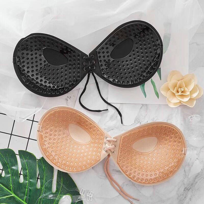 MIẾNG DÁN NGỰC BÀN TAY MÚT DÀY 3CM, DÂY RÚT TRƯỚC TẠO SEXY, ÁO BRA DÁN NGỰC SILICON