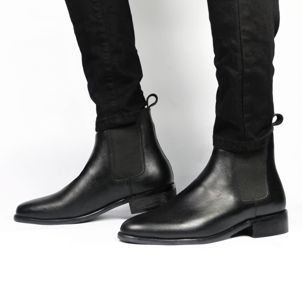 Chelsea Boots cao cổ thời trang nam chất liệu da bò giúp tăng 3.5cm chiều cao | BigBuy360 - bigbuy360.vn