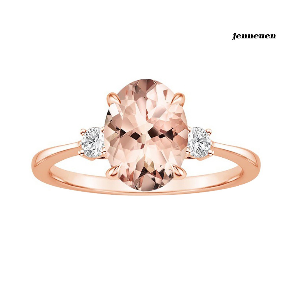 Nhẫn Hợp Kim Đính Đá Morganite Thời Trang Cho Nữ