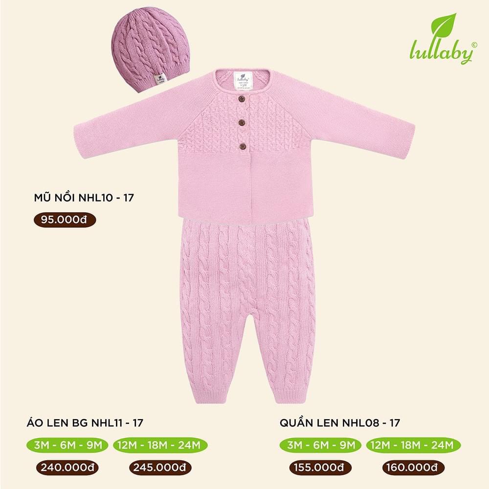 [LULLABY SALE] Bộ len vặn thừng (quần+áo) sơ sinh/ bé gái/ bé trai