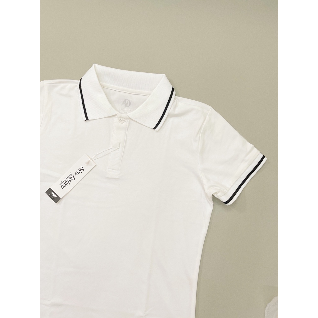 Áo thun polo nữ cổ bẻ thời trang, thiết kế màu trơn phối cổ bẻ dệt không xù, áo polo tay ngắn cơ bản