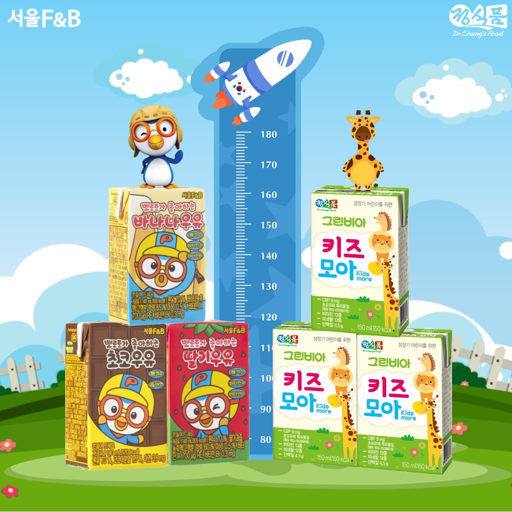 [12-24 hộp] Combo sữa dinh dưỡng tăng cao Greenbia/Pororo (Hàn Quốc)