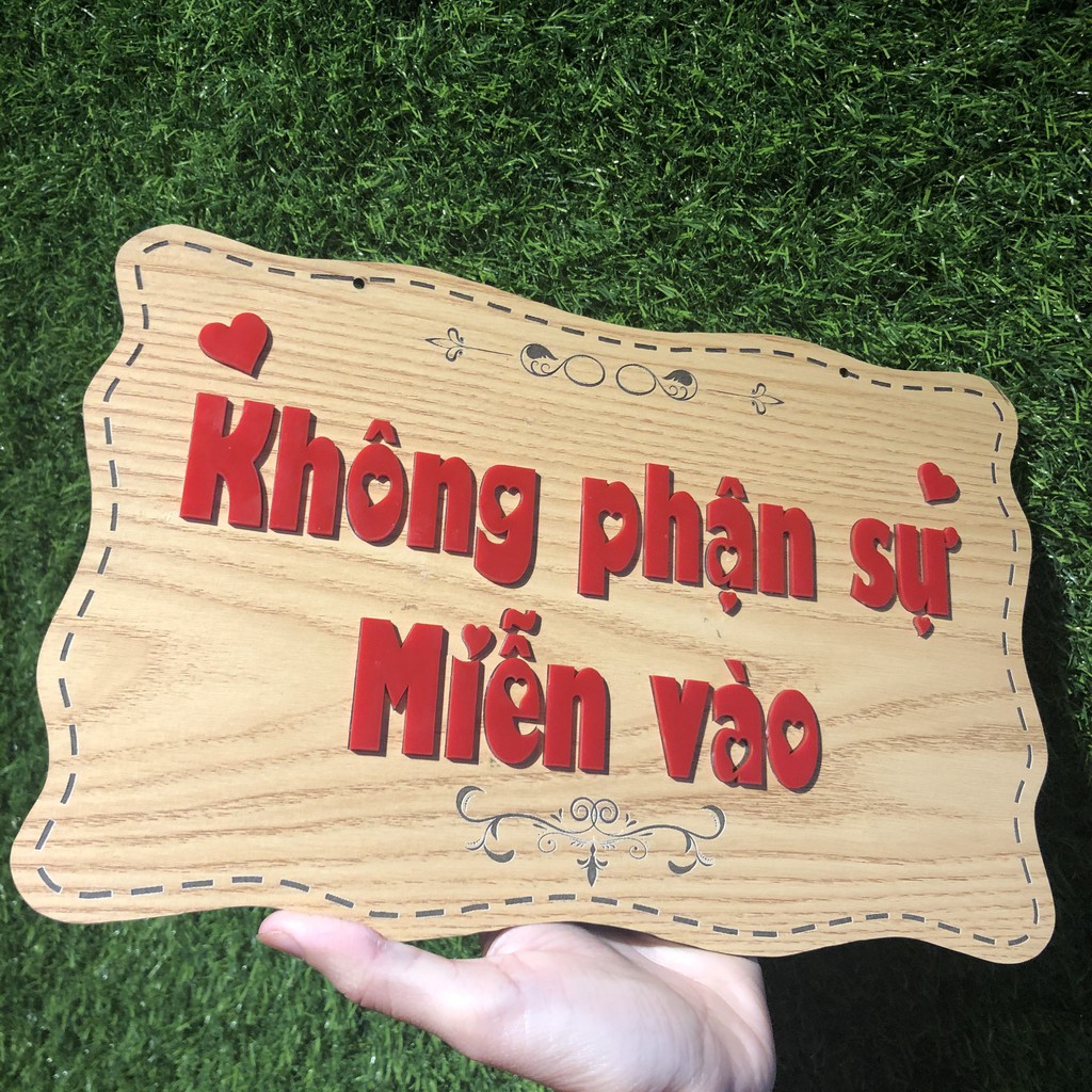 Bảng hiệu gỗ không phận sự miễn vào - Thiết kế và khắc chữ theo yêu cầu