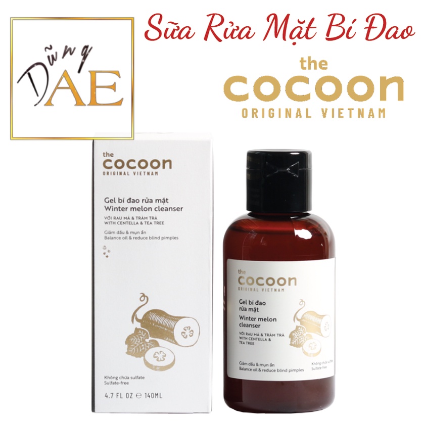 Sữa Rửa Mặt COCOON Bí Đao làm sạch sâu, giảm dầu & mụn ẩn - COCOON Winter Melon Cleanser