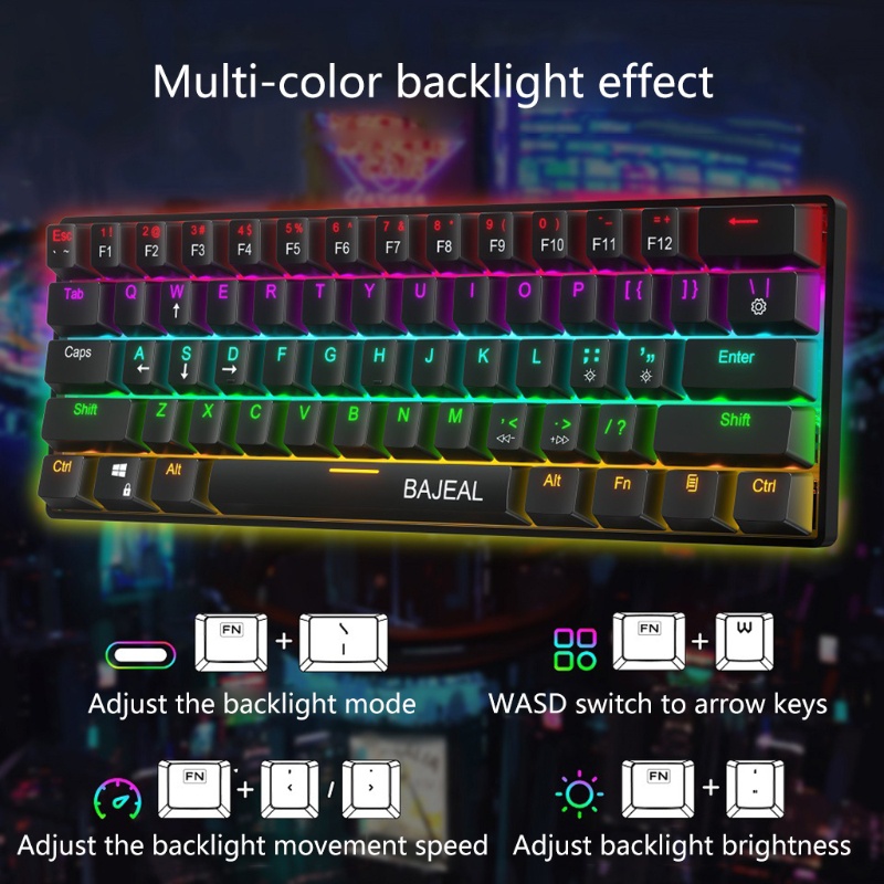 Bàn Phím 61 Phím Siêu Tĩnh Cho Game Thủ