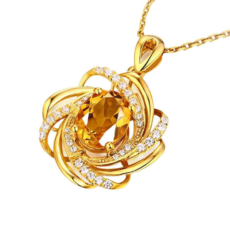 Vòng cổ Mặt Hoa Đính Đá Sapphire Phong Cách Âu Mỹ Thời Trang Cho Nữ