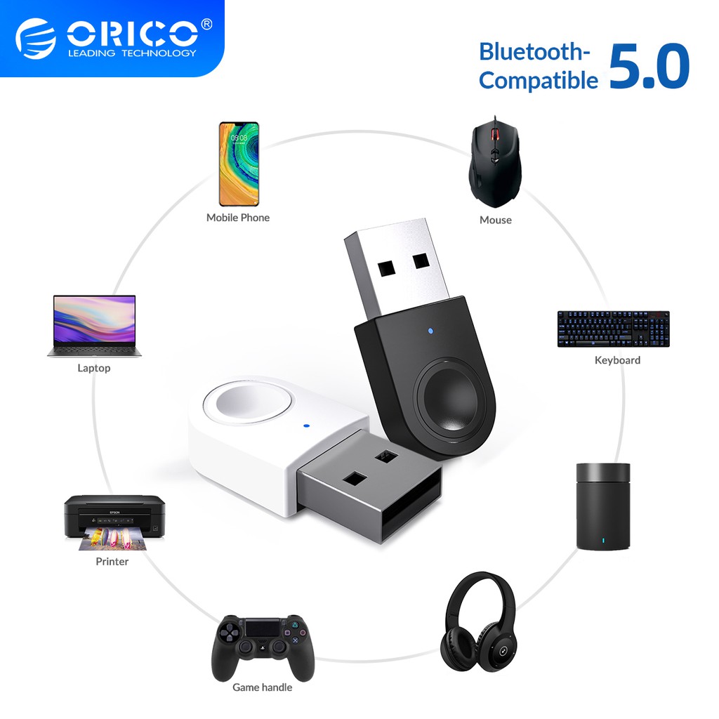 Bộ Chuyển Đổi Usb Bluetooth 5.0 Orico Bta-608 Hỡ Trợ Nhận Truyền Dữ Liệu Cho Bàn Phím / Laptop / PC Windows 7/8/10