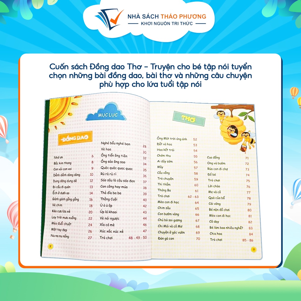 Sách - Đồng Dao Thơ - Truyện cho bé tập nói
