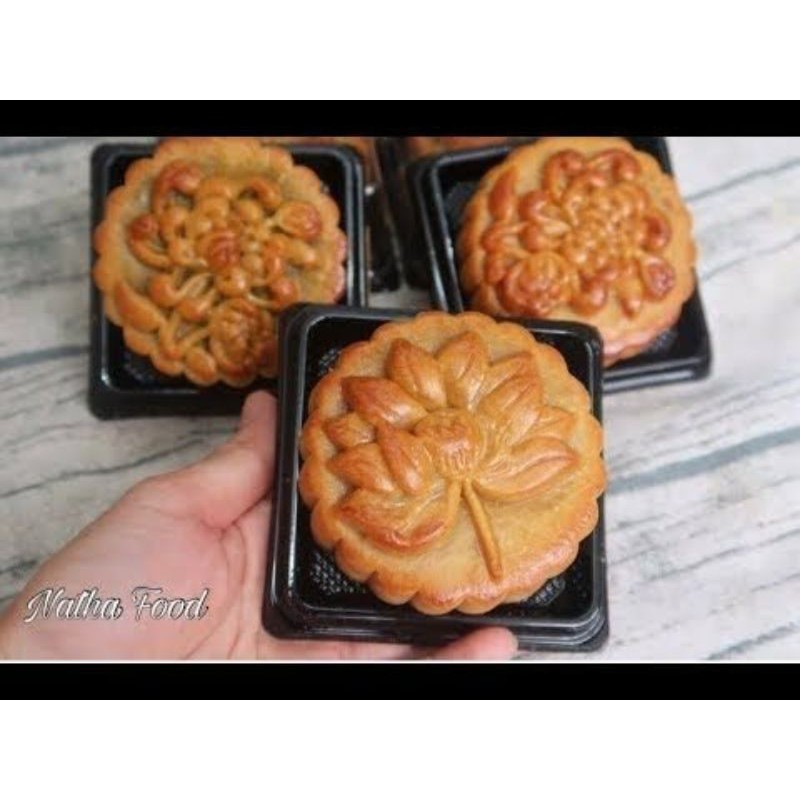 Khuôn trung thu lò xo 4 mặt cá chép, hoa sen 150g