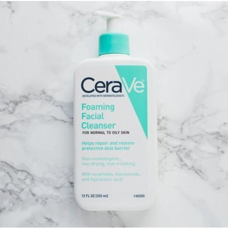 Sữa rửa mặt dịu nhẹ CeraVe Foaming Facial Cleanser Cho Da Dầu, Mụn. Hydrating Da Khô, Thường 236ml/473ml #Pvy Beauty