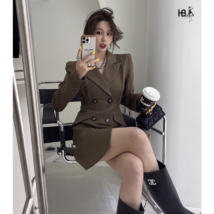 [Mã FAMARAL1 giảm 10K đơn 50K] Đầm vest nữ HB thiết kế sang trọng đủ size D070