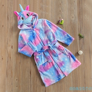 Áo Choàng Tắm Có Mũ In Hình Kỳ Lân 3d Đáng Yêu Cho Bé