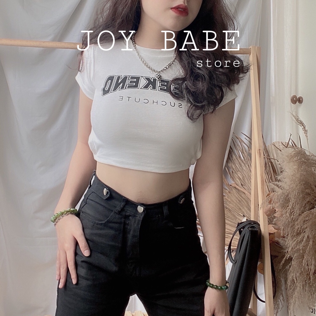 Áo croptop kiểu sexy JOY BABE form ôm🌹áo hở lưng, thun xịn hack dáng, crop top kieu tay ngắn CRON223 SALE