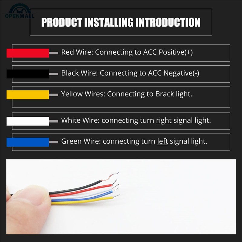 Thanh đèn LED OM nhấp nháy dùng làm đèn báo dừng / đèn phanh / đèn rẽ / đèn hậu 12V cho xe mô tô