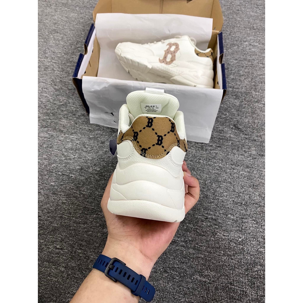 Giày thể thao sneaker mlb chữ b nâu bản cao cấp độn đề nam nữ ảnh thật +freeship
